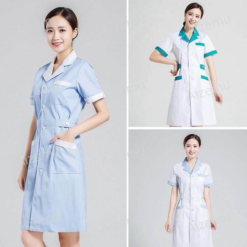 Unisex Short Sleeve Beauty Sal - Lab Coat Medical 评论和价格