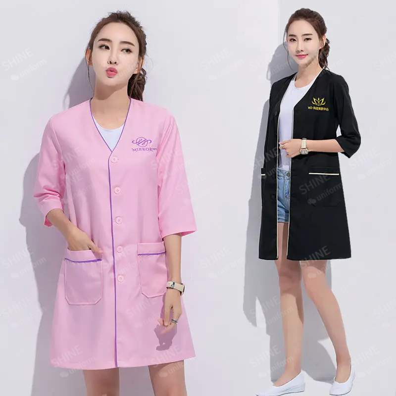 beauty uniform beautician Cust - Medical Lab Coat 评论和价格